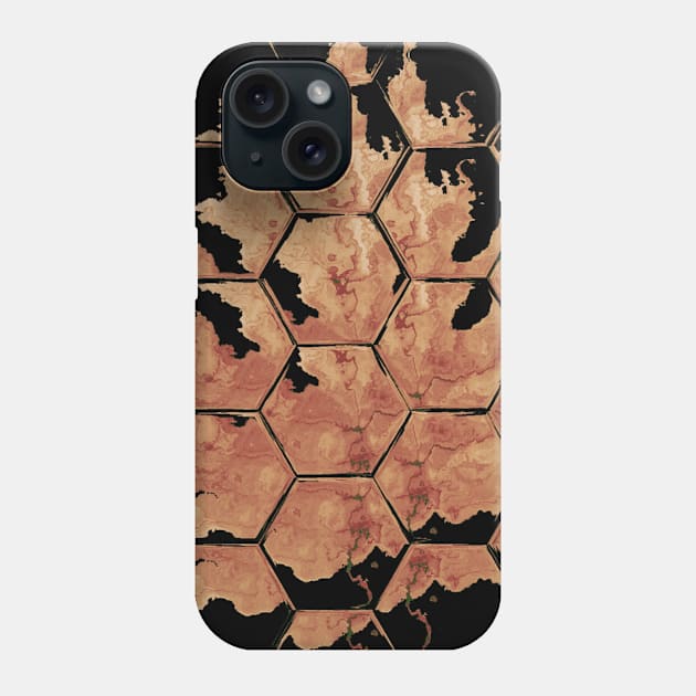 Orange Leaf Watercolor Honeycomb Beehive Phone Case by Moon Art