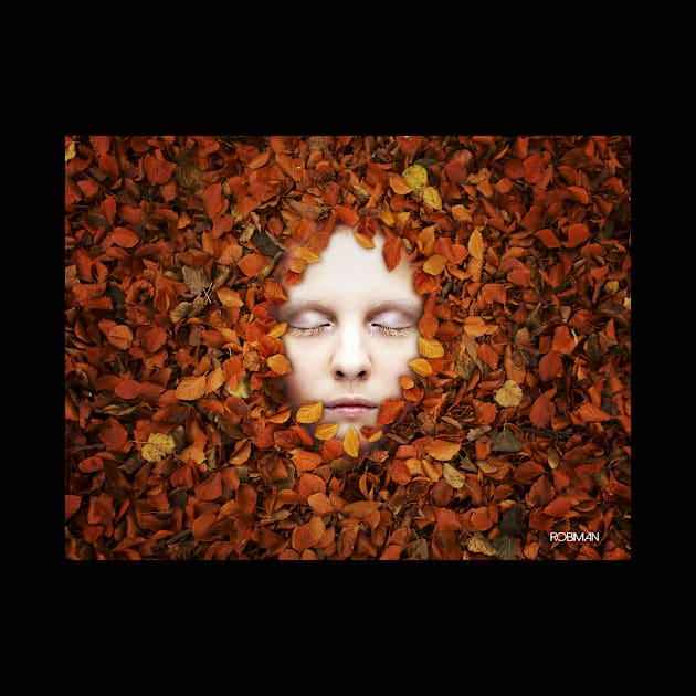 Woman covered in leaves by robiman