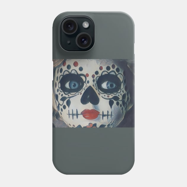 Suspicions Sugar Skull Girl Phone Case by ReanimatedStore