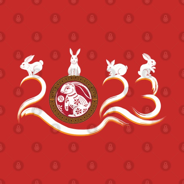 Year of the Rabbit Chinese Zodiac Chinese New Year 2023 by Sandra Holloman