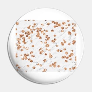 Rose gold crystals - white marble Pin