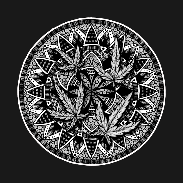 Marijuana Leaf Mandala 1 - Marijuana - T-Shirt | TeePublic