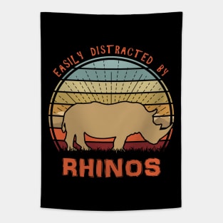 Easily Distracted By Rhinos Tapestry