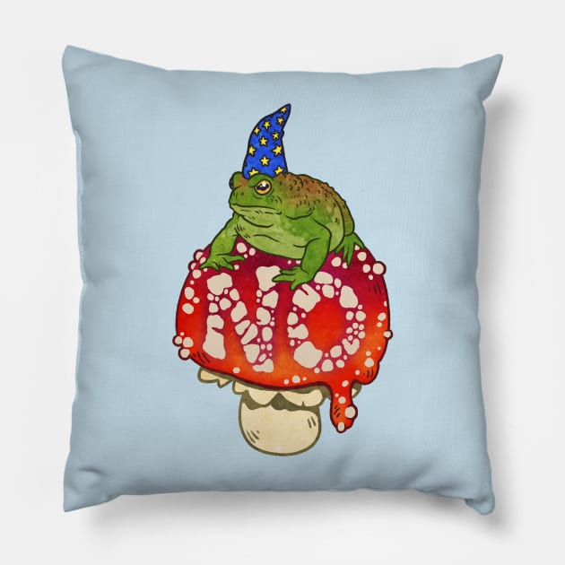 Grumpy Toad Wizard says NO Pillow by Jessuh