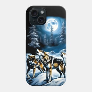 Howling wolf pack fanatsy art Phone Case