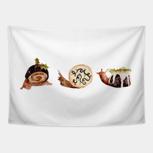 Christmas Desserts Snails Watercolor Tapestry