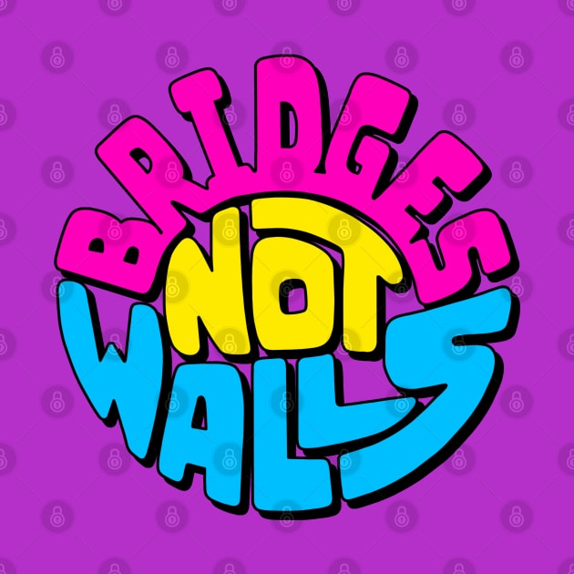 Bridges Not Walls Word Art by Slightly Unhinged