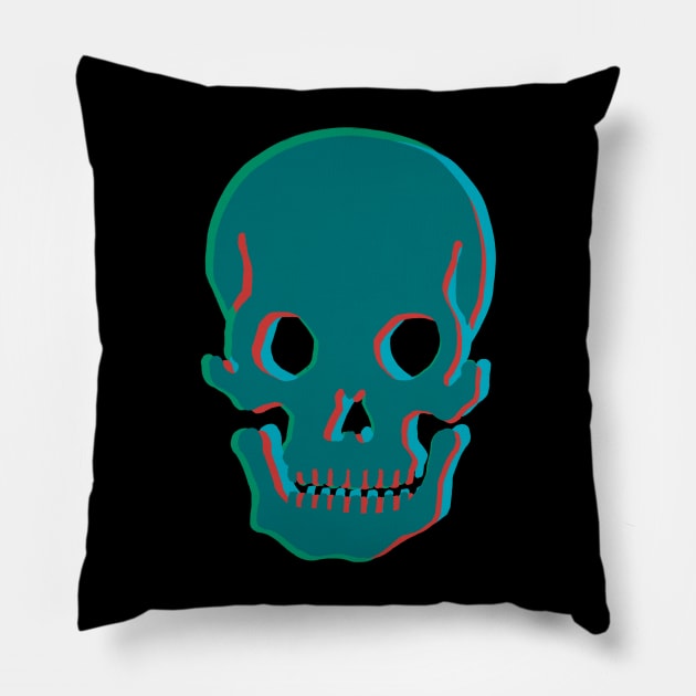 Op Art Skull Pillow by Art from the Blue Room