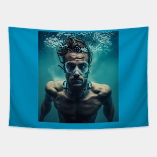 underwater diver shirt Tapestry