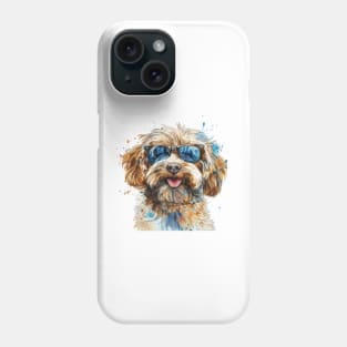 Brown Havanese with Sunglasses (Watercolor) Phone Case