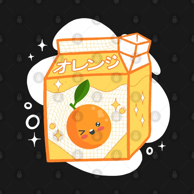 Orange Milk Japanese Kawaii 90s Otaku by BramCrye