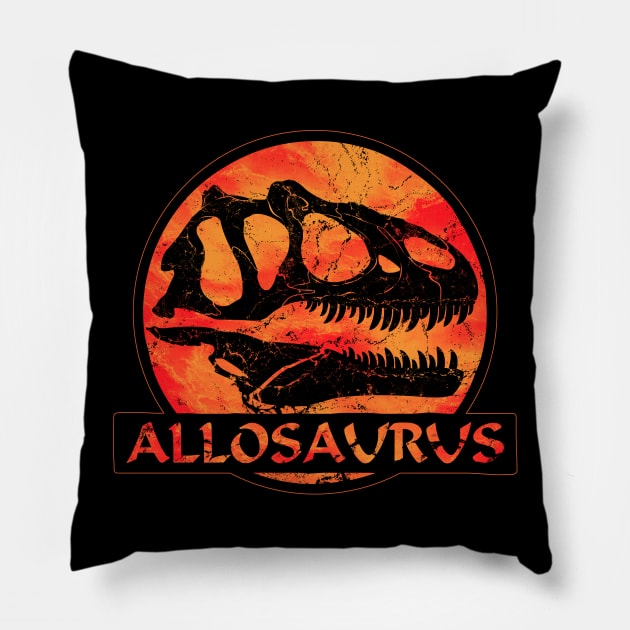 Allosaur Pillow by NicGrayTees