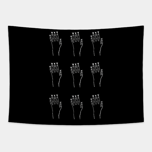 hands Tapestry by deerslugstudio