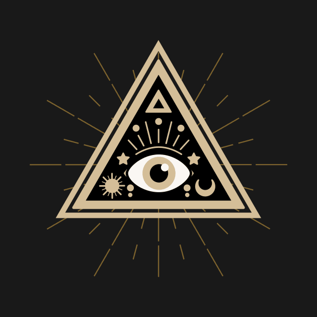 All Seeing eye Gold Pink by Just In Tee Shirts