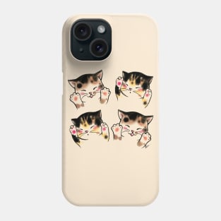 Four pink paws cats Phone Case