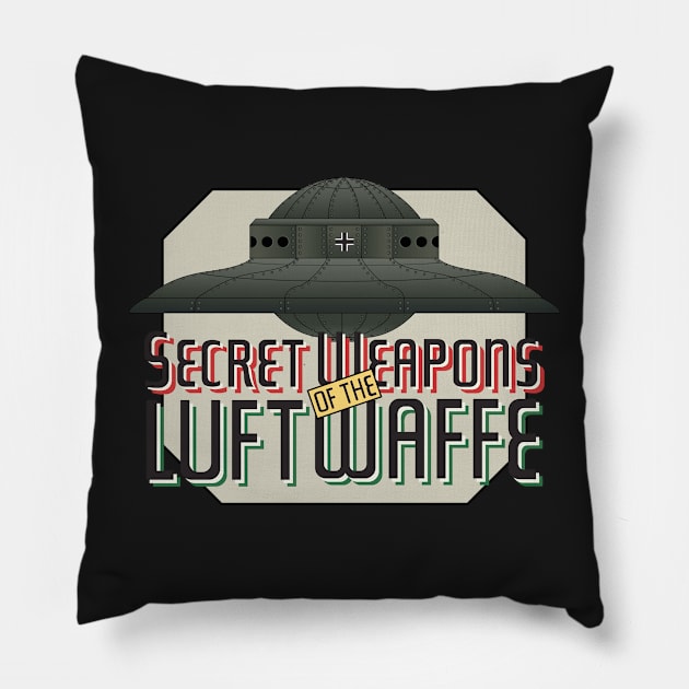 Secret Weapons of the Luftwaffe - UFO Pillow by Mansemat