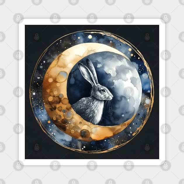 Moon Hare 2 Magnet by Pesto.Frankie