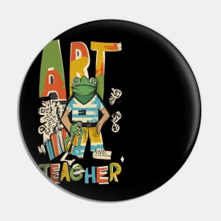 Art teacher funny cute victor design Pin