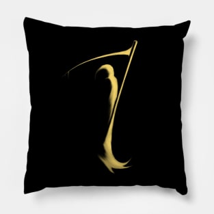 White Grim Reaper Silhouette Pillow