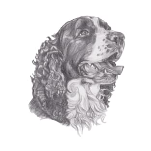 Classic English Springer Spaniel Dog Profile Drawing T-Shirt