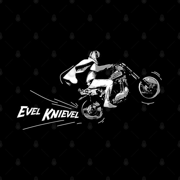 Evel Knievel vintage blackand white by jerrysanji