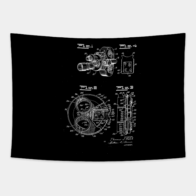 Camera Vintage Patent Drawing Tapestry by TheYoungDesigns