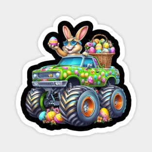 Kids Easter Day Bunny Monster Truck Eggs cool Rabbit Magnet
