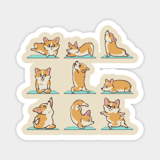 Corgi Yoga Magnet