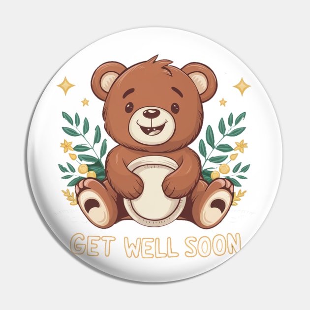 Get Well Soon Cute bear Pin by alby store