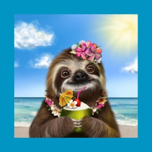 Sloth with a Cocktail T-Shirt