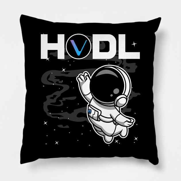 HODL Astronaut Vechain VET Coin To The Moon Crypto Token Cryptocurrency Blockchain Wallet Birthday Gift For Men Women Kids Pillow by Thingking About