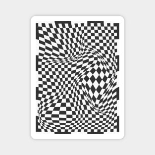 Checkerboard Pattern - Black and White Magnet