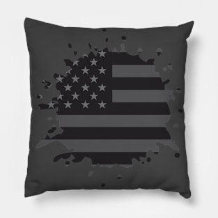 Black American Flag Pillow