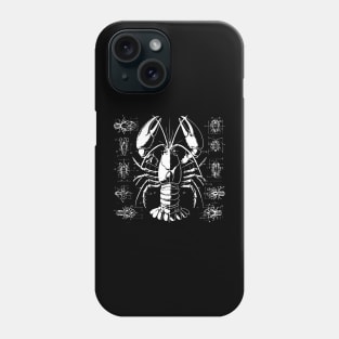 crayfish blueprint design Phone Case