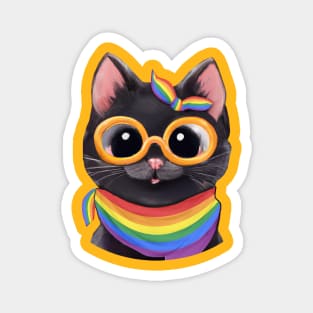 LGBT Pride Shirt, Gay Pride Tee, Cute Pride Shirt, Gay Pride Shirt, Pride Tshirt, Gay Pride Tshirt, pride cat shirt, gay cat shirt, nerd cat shirt, rainbow flag pride, LGBT Pride Tee, Rainbow Pride Tee, rainbow cat shirt Magnet