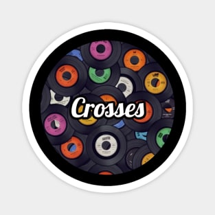 Crosses / Vinyl Records Style Magnet