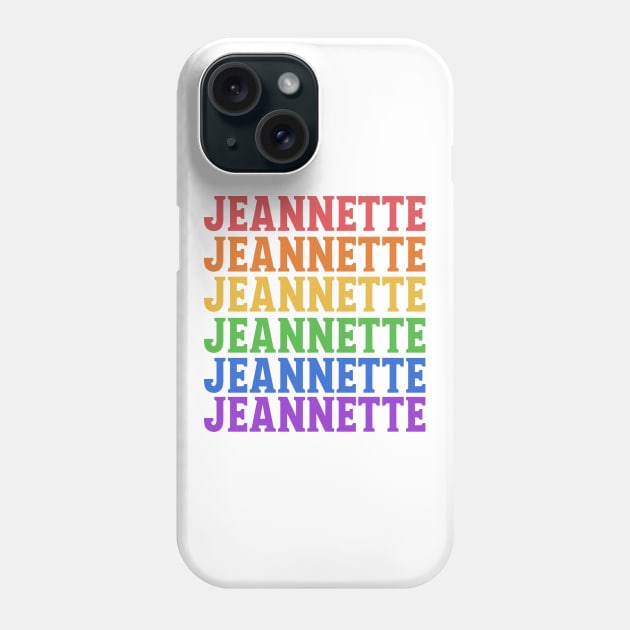 JEANETTE RAINBOW TYPOGRAPHY Phone Case by OlkiaArt