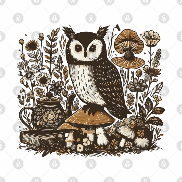 Vintage Cottage Owl by Heartsake