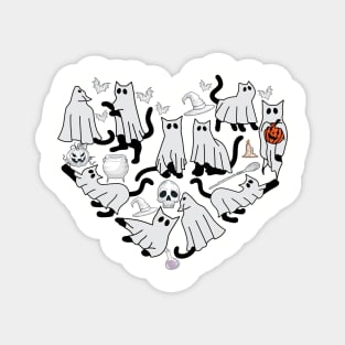 Ghost cat Love Magnet