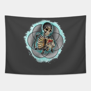 Skeleton and mushroom Tapestry