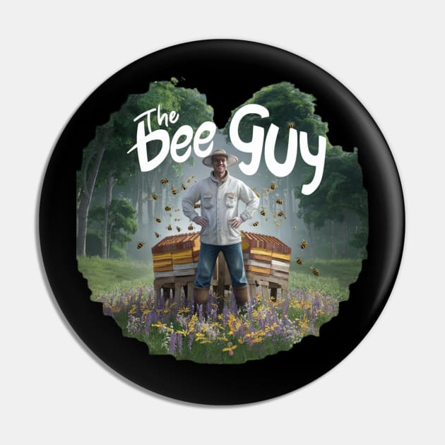 Funny Beekeeper Art For Men Dad Bee Hive Honey Beekeeping Pin by woormle