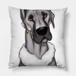 Cute Great Dane Drawing Pillow