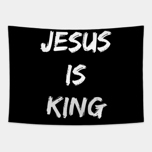 Jesus Is King - Christian Quotes Tapestry