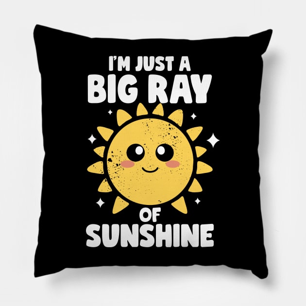 I'm Just A Big Ray Of Sunshine Kindness Irony And Sarcasm Pillow by MerchBeastStudio