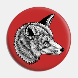 Red fox - ink illustration Pin