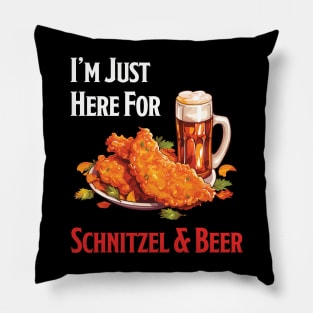 Oktoberfest I'm Just Here For Schnitzel & Beer Pillow