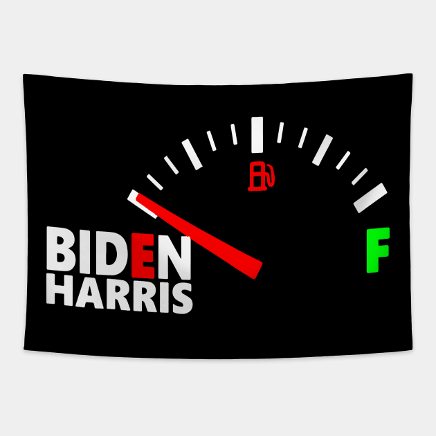 Biden Gasoline Shortage Fuel Gauge High Gas Prices Tapestry by ZimBom Designer