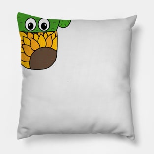 Cute Cactus Design #353: Prickly Pear Cactus In Sunflower Pot Pillow