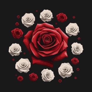 Beutiful Rose Flowers T-shirt Design. T-Shirt