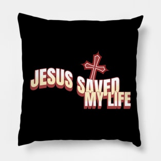 Jesus Saved My Life - Colorful Unisex Christian Cotton T-Shirt, Fun Retro Imagery, Trendy Spiritual Shirt, Christian Apparel, Comy, Soft Pillow